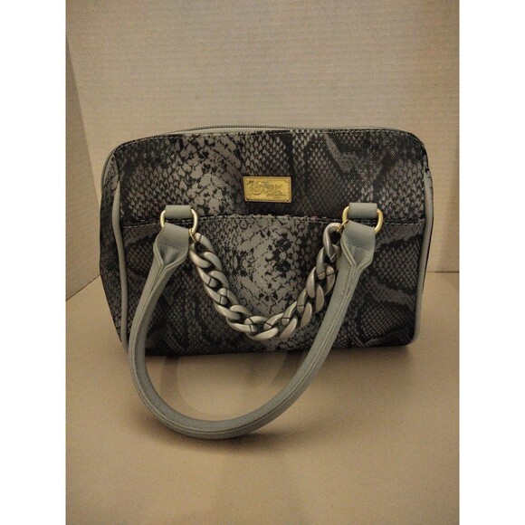 Betsey Johnson Handbags - Betsy Johnson snake skin pattern gray silver gold crossbody bag 9"x8"